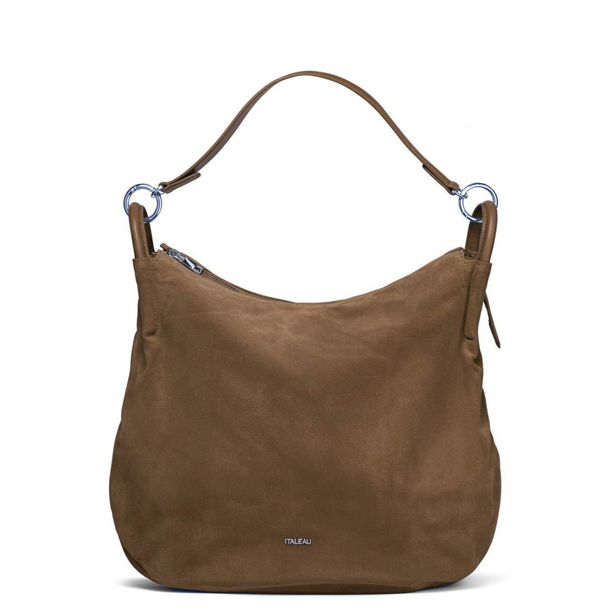Ornella Shoulder Bag Dark Taupe Suede