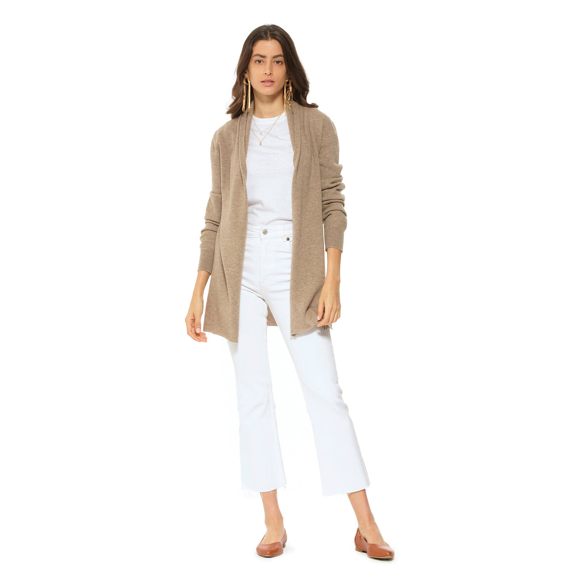 Women's Pure Cashmere Open Front Cardigan