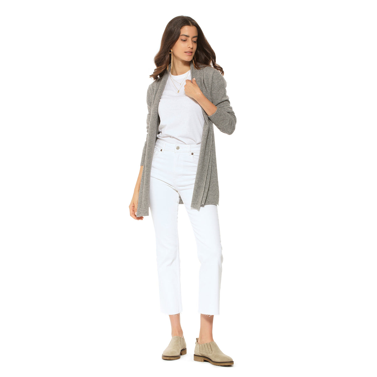 Women's Pure Cashmere Open Front Cardigan