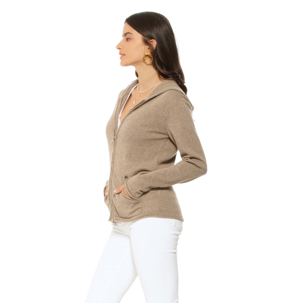 Women's Pure Cashmere Hoodie Sweater