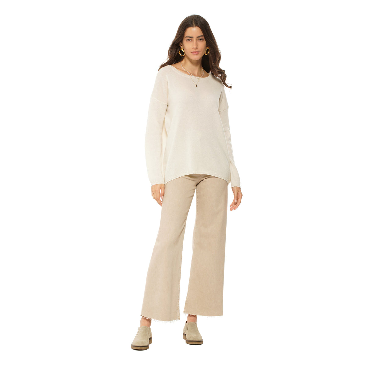 Women's Oversized Cashmere Boatneck Sweater