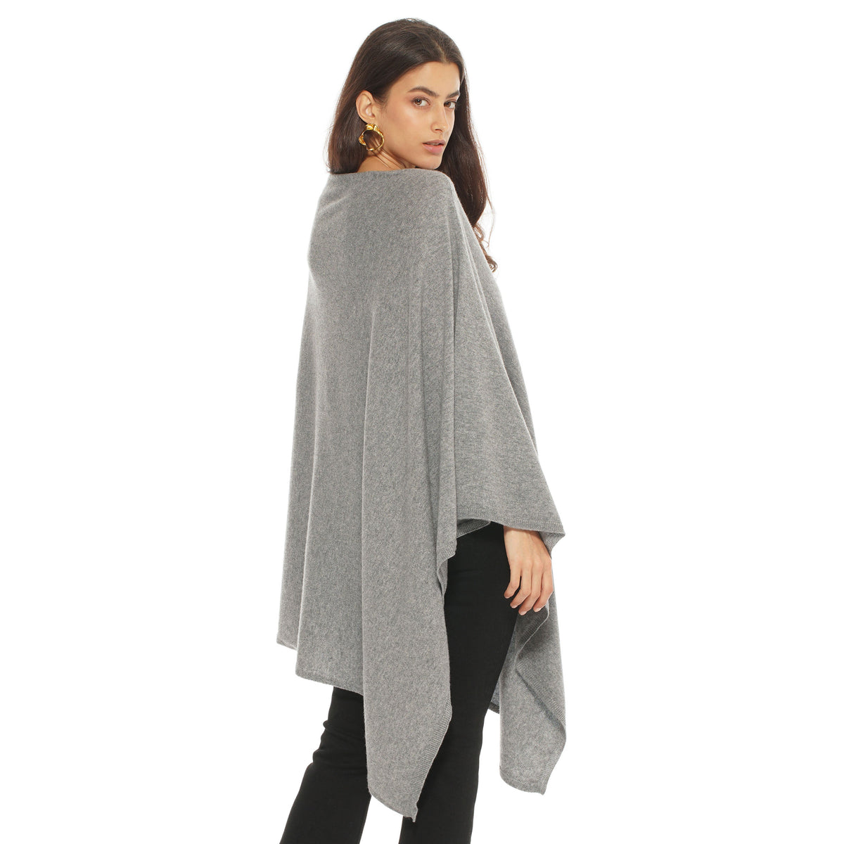 Women's Long Pure Cashmere Poncho