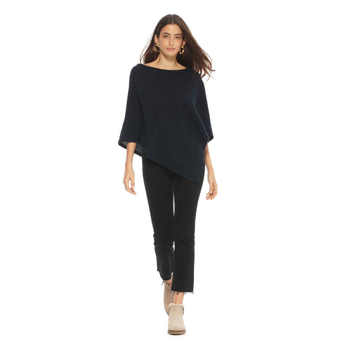 Pure Cashmere Caplet Poncho