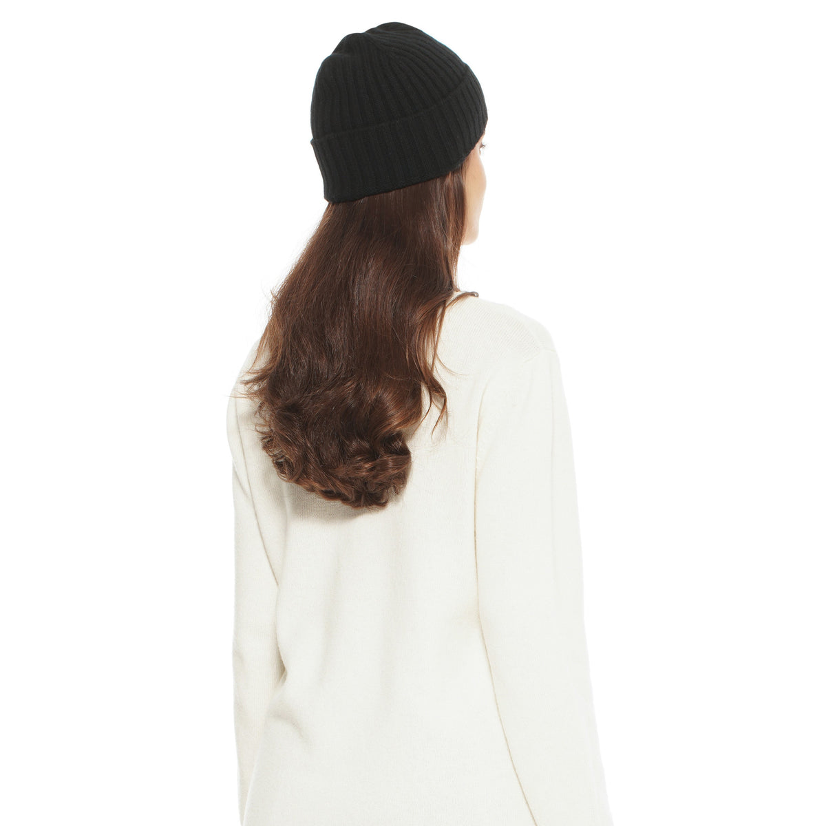 Pure Cashmere Ribbed Hat