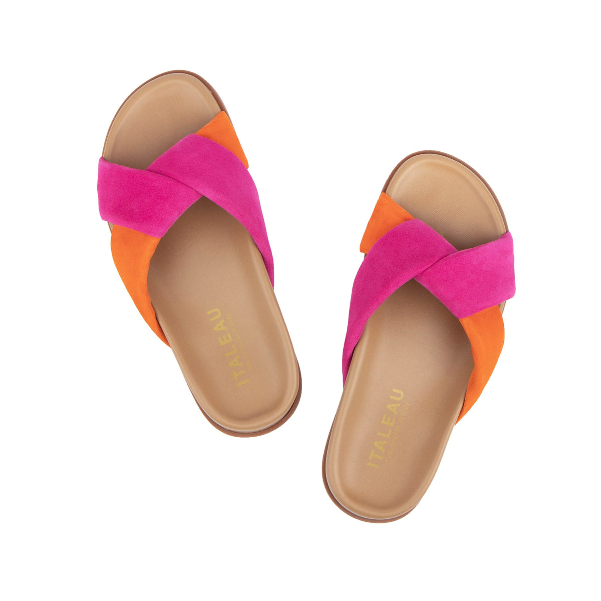 Italeau Morgana slides are comfortable, casual and handmade in Italy
