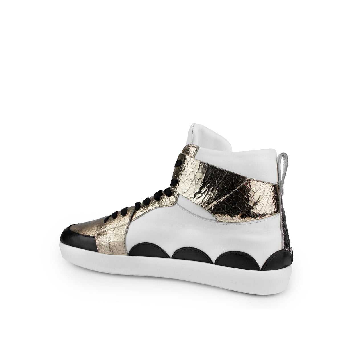 Hi Top Sneaker White Gold - Last Chance