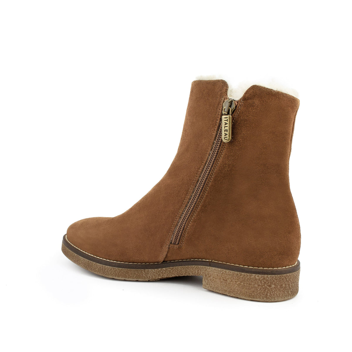 Italeau Fiorella booties are winter-weather ready, lined in real shearling and made in Italy