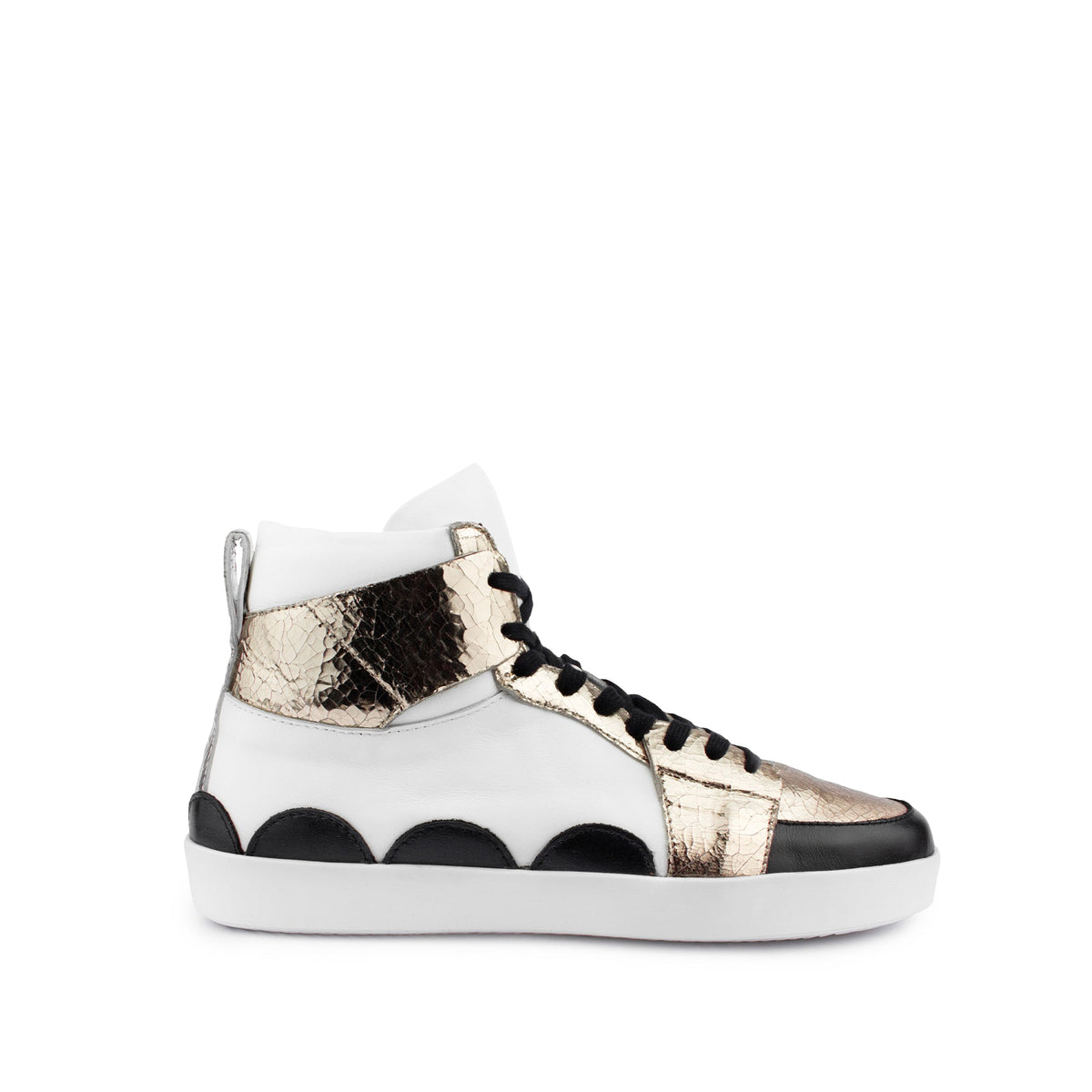 Hi Top Sneaker White Gold - Last Chance